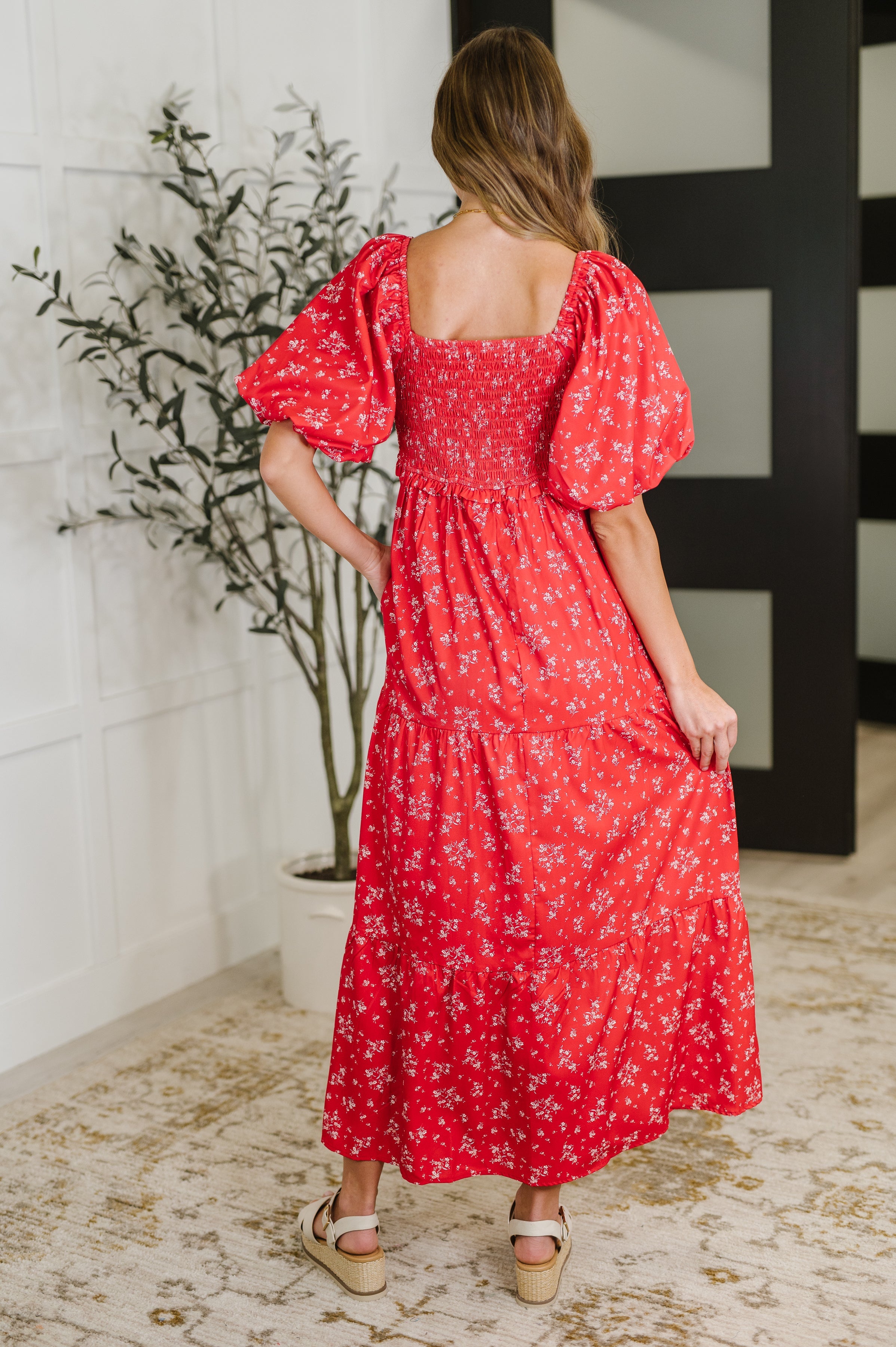 Petals & Promises V-Neck Dress in Red Multi-Womens-Ave Shops-[option4]-[option5]-[option6]-[option7]-[option8]-Shop-Boutique-Clothing-for-Women-Online
