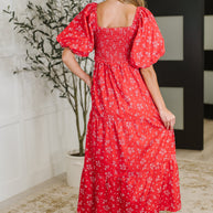 Petals & Promises V-Neck Dress in Red Multi-Womens-Ave Shops-[option4]-[option5]-[option6]-[option7]-[option8]-Shop-Boutique-Clothing-for-Women-Online