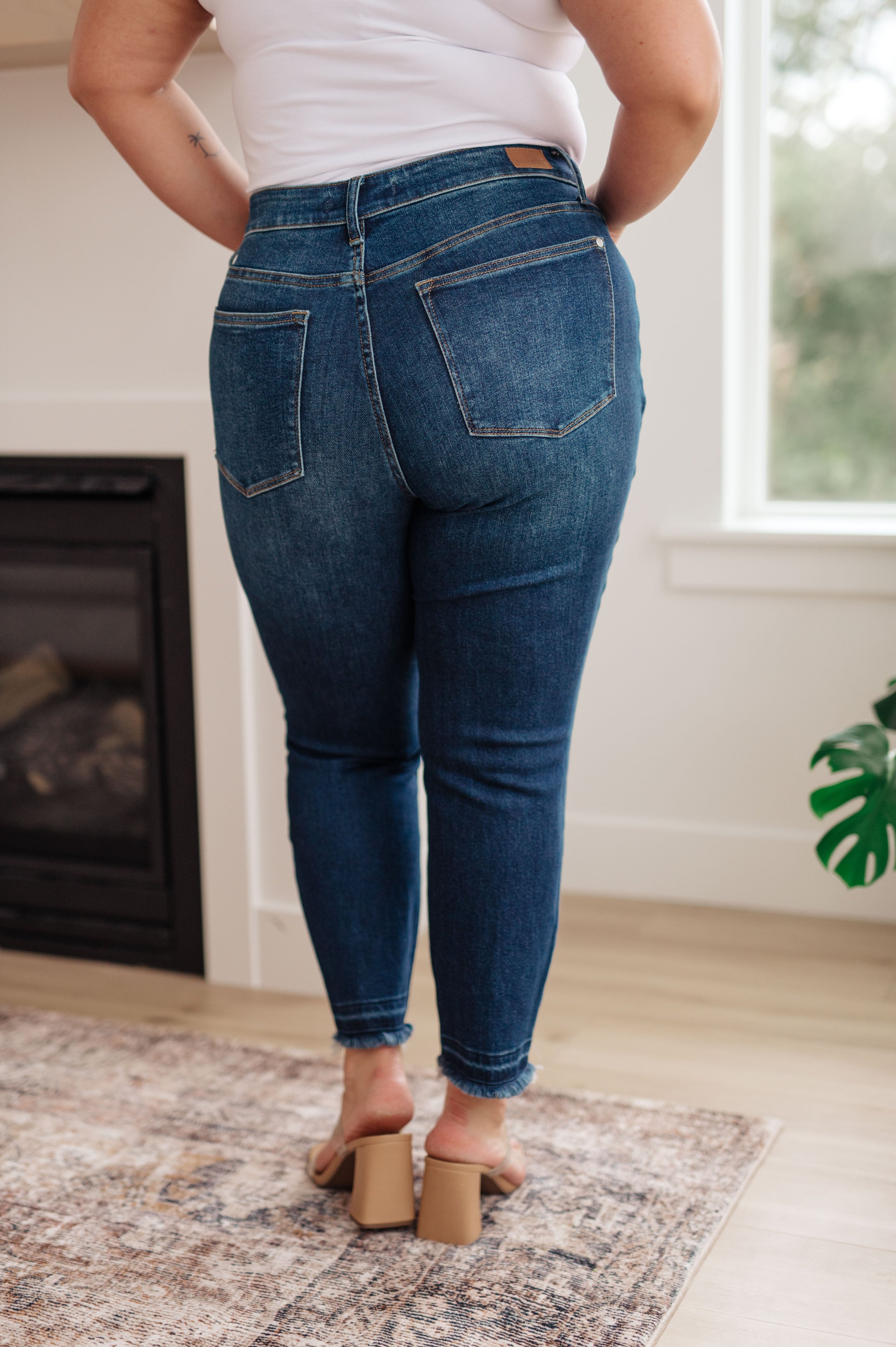 Phillipa High Rise Release Hem Slim Jeans-Denim-Ave Shops-[option4]-[option5]-[option6]-[option7]-[option8]-Shop-Boutique-Clothing-for-Women-Online