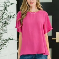 Pink and Perfect Ruffle Sleeve Top-Tops-Ave Shops-[option4]-[option5]-[option6]-[option7]-[option8]-Shop-Boutique-Clothing-for-Women-Online