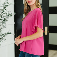 Pink and Perfect Ruffle Sleeve Top-Tops-Ave Shops-[option4]-[option5]-[option6]-[option7]-[option8]-Shop-Boutique-Clothing-for-Women-Online