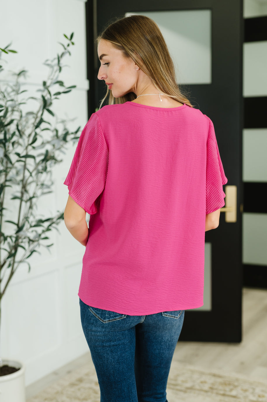 Pink and Perfect Ruffle Sleeve Top-Tops-Ave Shops-[option4]-[option5]-[option6]-[option7]-[option8]-Shop-Boutique-Clothing-for-Women-Online
