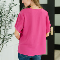 Pink and Perfect Ruffle Sleeve Top-Tops-Ave Shops-[option4]-[option5]-[option6]-[option7]-[option8]-Shop-Boutique-Clothing-for-Women-Online