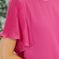Pink and Perfect Ruffle Sleeve Top-Tops-Ave Shops-[option4]-[option5]-[option6]-[option7]-[option8]-Shop-Boutique-Clothing-for-Women-Online
