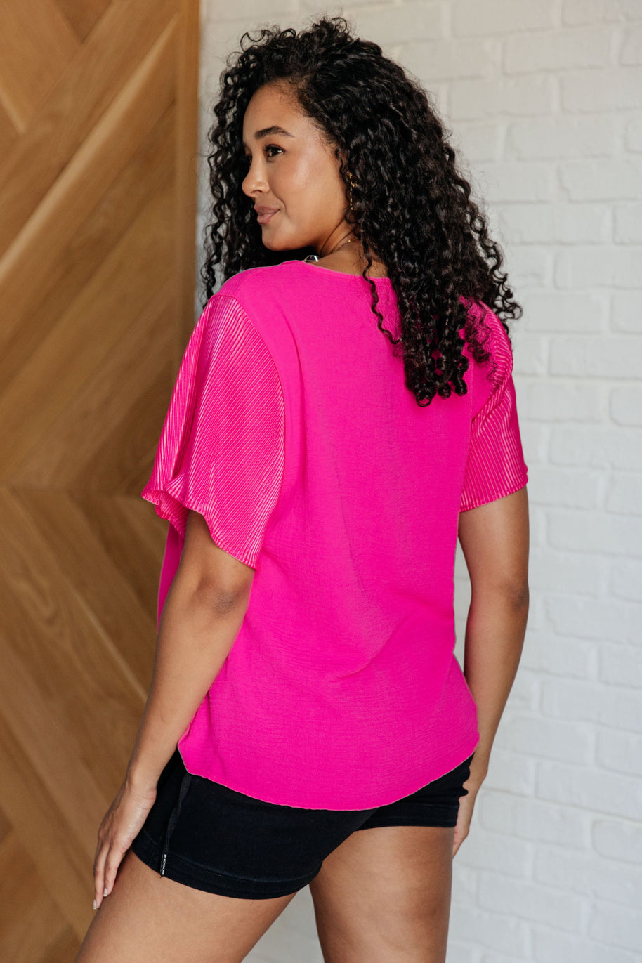 Pink and Perfect Ruffle Sleeve Top-Tops-Ave Shops-[option4]-[option5]-[option6]-[option7]-[option8]-Shop-Boutique-Clothing-for-Women-Online