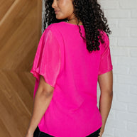 Pink and Perfect Ruffle Sleeve Top-Tops-Ave Shops-[option4]-[option5]-[option6]-[option7]-[option8]-Shop-Boutique-Clothing-for-Women-Online