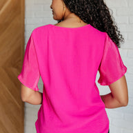 Pink and Perfect Ruffle Sleeve Top-Tops-Ave Shops-[option4]-[option5]-[option6]-[option7]-[option8]-Shop-Boutique-Clothing-for-Women-Online