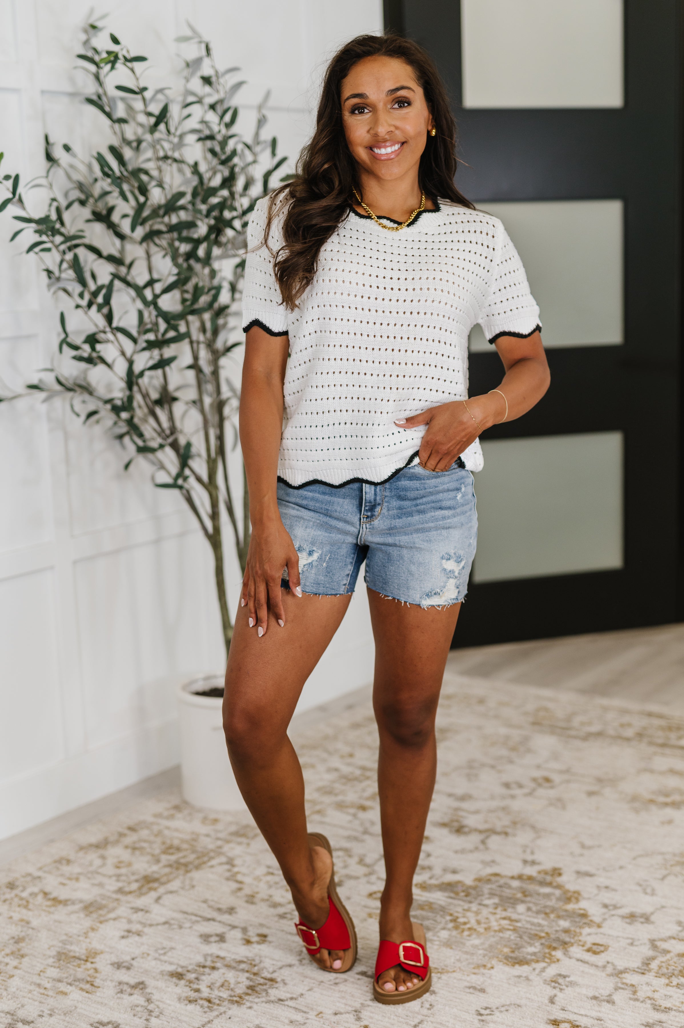 Pinkies Up Knit Top in White-Womens-Ave Shops-[option4]-[option5]-[option6]-[option7]-[option8]-Shop-Boutique-Clothing-for-Women-Online