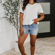 Pinkies Up Knit Top in White-Womens-Ave Shops-[option4]-[option5]-[option6]-[option7]-[option8]-Shop-Boutique-Clothing-for-Women-Online
