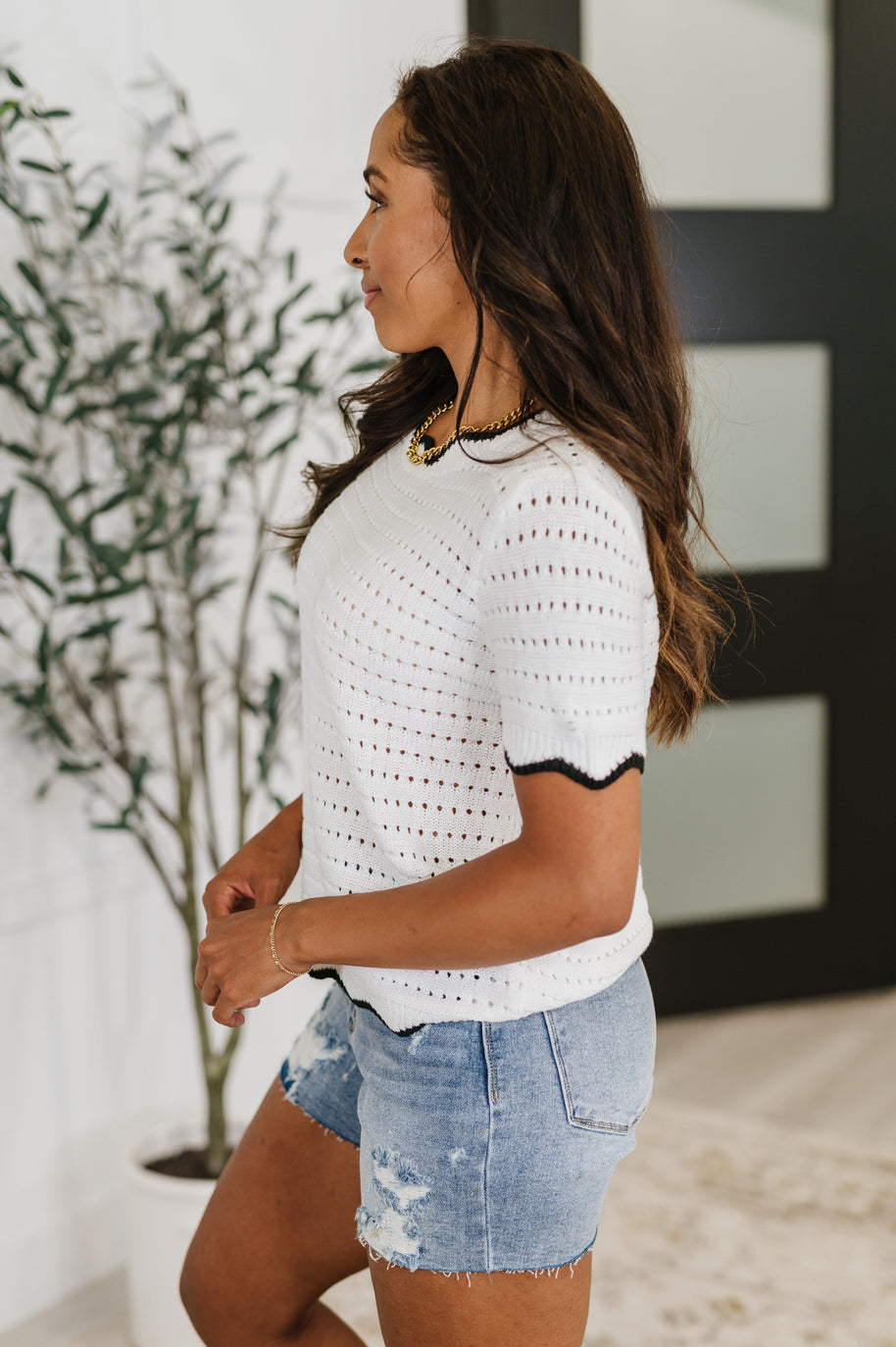 Pinkies Up Knit Top in White-Womens-Ave Shops-[option4]-[option5]-[option6]-[option7]-[option8]-Shop-Boutique-Clothing-for-Women-Online
