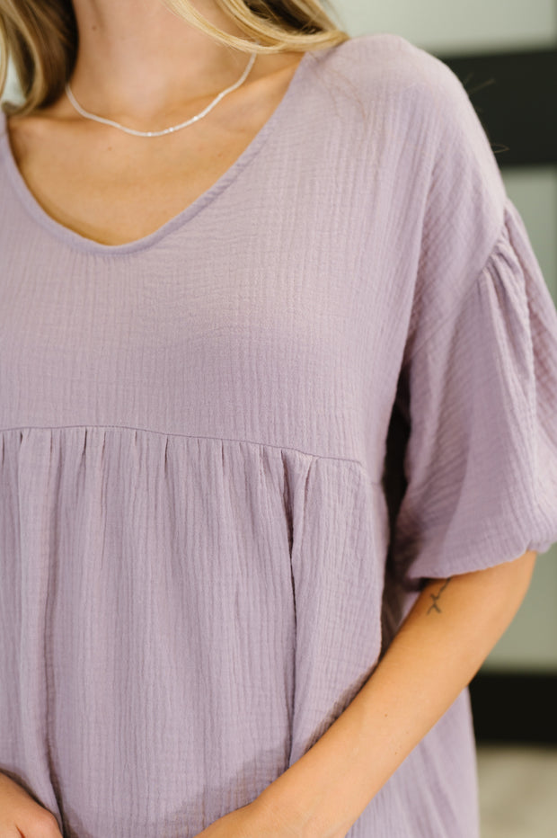 Pleasantly Perfect Bubble Sleeve Peasant Blouse-Blouses-Ave Shops-[option4]-[option5]-[option6]-[option7]-[option8]-Shop-Boutique-Clothing-for-Women-Online