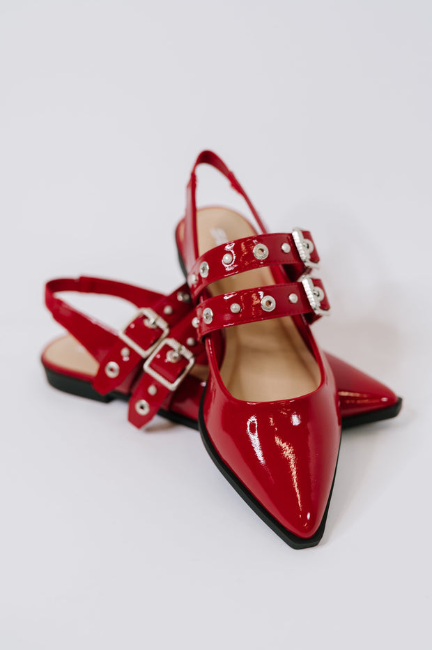 Pop of Color Pointy Toe Slip On in Red-Womens-Ave Shops-[option4]-[option5]-[option6]-[option7]-[option8]-Shop-Boutique-Clothing-for-Women-Online