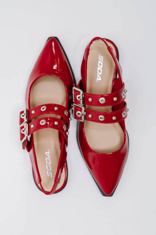 Pop of Color Pointy Toe Slip On in Red-Womens-Ave Shops-[option4]-[option5]-[option6]-[option7]-[option8]-Shop-Boutique-Clothing-for-Women-Online
