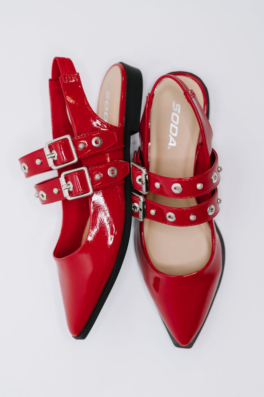 Pop of Color Pointy Toe Slip On in Red-Womens-Ave Shops-[option4]-[option5]-[option6]-[option7]-[option8]-Shop-Boutique-Clothing-for-Women-Online