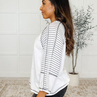 Preoccupied Striped Sleeve Top in Black-Womens-Ave Shops-[option4]-[option5]-[option6]-[option7]-[option8]-Shop-Boutique-Clothing-for-Women-Online