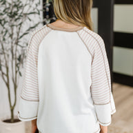 Preoccupied Striped Sleeve Top in Tan-Womens-Ave Shops-[option4]-[option5]-[option6]-[option7]-[option8]-Shop-Boutique-Clothing-for-Women-Online