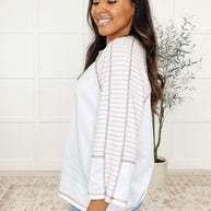 Preoccupied Striped Sleeve Top in Tan-Womens-Ave Shops-[option4]-[option5]-[option6]-[option7]-[option8]-Shop-Boutique-Clothing-for-Women-Online