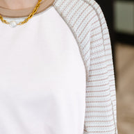 Preoccupied Striped Sleeve Top in Tan-Womens-Ave Shops-[option4]-[option5]-[option6]-[option7]-[option8]-Shop-Boutique-Clothing-for-Women-Online