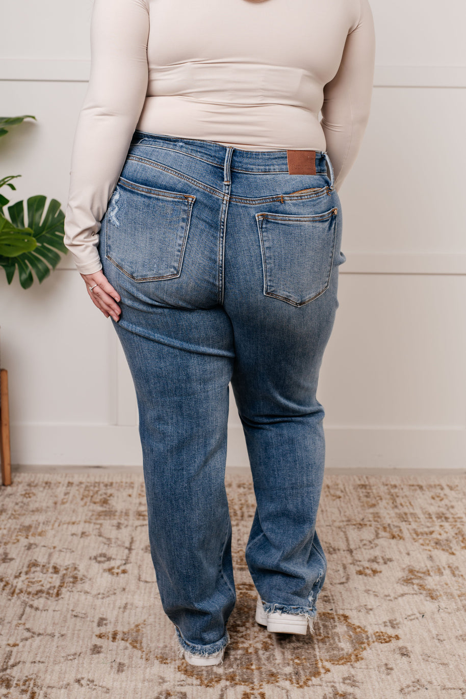 Judy Blue Quinn Mid Rise Cell Phone Pocket Dad Jeans-Womens-Ave Shops-[option4]-[option5]-[option6]-[option7]-[option8]-Shop-Boutique-Clothing-for-Women-Online