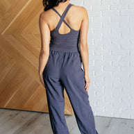 Raising Heart Rate Cutout Jumpsuit in Charcoal-Athleisure-Ave Shops-[option4]-[option5]-[option6]-[option7]-[option8]-Shop-Boutique-Clothing-for-Women-Online