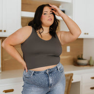 Relevant Ribbed Seamless Reversible Tank in Charcoal-Tops-Ave Shops-[option4]-[option5]-[option6]-[option7]-[option8]-Shop-Boutique-Clothing-for-Women-Online