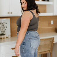 Relevant Ribbed Seamless Reversible Tank in Charcoal-Tops-Ave Shops-[option4]-[option5]-[option6]-[option7]-[option8]-Shop-Boutique-Clothing-for-Women-Online