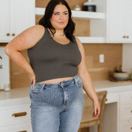 Relevant Ribbed Seamless Reversible Tank in Charcoal-Tops-Ave Shops-[option4]-[option5]-[option6]-[option7]-[option8]-Shop-Boutique-Clothing-for-Women-Online