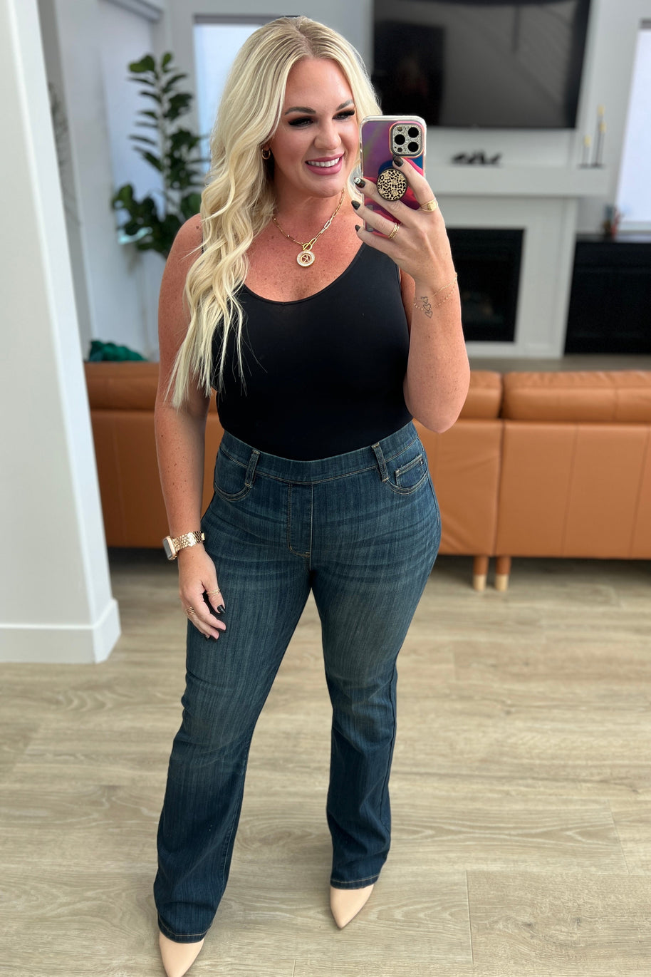 Ricki High Rise Pull On Slim Bootcut Jeans-Denim-Ave Shops-[option4]-[option5]-[option6]-[option7]-[option8]-Shop-Boutique-Clothing-for-Women-Online