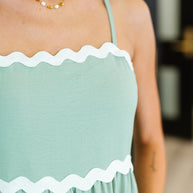 Ripple Effect Spaghetti Strap Dress in Sage-Womens-Ave Shops-[option4]-[option5]-[option6]-[option7]-[option8]-Shop-Boutique-Clothing-for-Women-Online