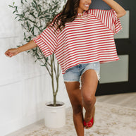 Sass in Session Relaxed Top in Cream Red-Womens-Ave Shops-[option4]-[option5]-[option6]-[option7]-[option8]-Shop-Boutique-Clothing-for-Women-Online