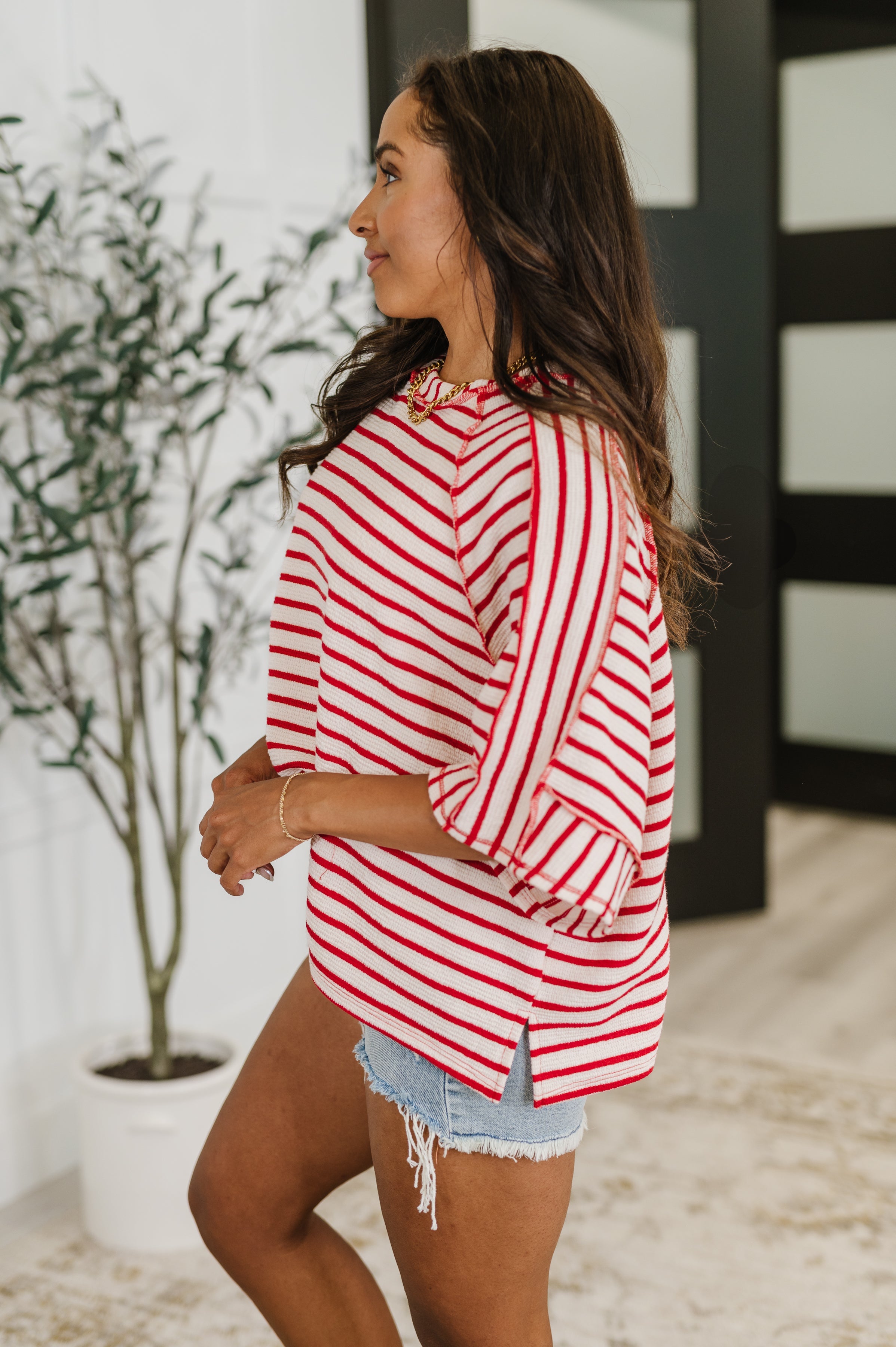 Sass in Session Relaxed Top in Cream Red-Womens-Ave Shops-[option4]-[option5]-[option6]-[option7]-[option8]-Shop-Boutique-Clothing-for-Women-Online