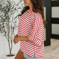 Sass in Session Relaxed Top in Cream Red-Womens-Ave Shops-[option4]-[option5]-[option6]-[option7]-[option8]-Shop-Boutique-Clothing-for-Women-Online
