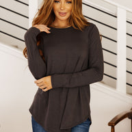 Scoop Me Up Long Sleeve Top in Ash Grey-Tops-Ave Shops-[option4]-[option5]-[option6]-[option7]-[option8]-Shop-Boutique-Clothing-for-Women-Online