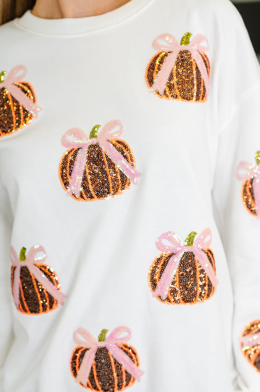 PREORDER: Sequin Pumpkin Bow Pullover-Womens-Ave Shops-[option4]-[option5]-[option6]-[option7]-[option8]-Shop-Boutique-Clothing-for-Women-Online