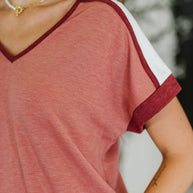 Sew Into You V-Neck Top in Light Rust-Womens-Ave Shops-[option4]-[option5]-[option6]-[option7]-[option8]-Shop-Boutique-Clothing-for-Women-Online