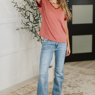 Sew Into You V-Neck Top in Light Rust-Womens-Ave Shops-[option4]-[option5]-[option6]-[option7]-[option8]-Shop-Boutique-Clothing-for-Women-Online