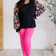 She is the Party Floral Sequins Mesh Sleeve Top-Tops-Ave Shops-[option4]-[option5]-[option6]-[option7]-[option8]-Shop-Boutique-Clothing-for-Women-Online