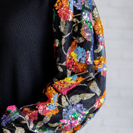 She is the Party Floral Sequins Mesh Sleeve Top-Tops-Ave Shops-[option4]-[option5]-[option6]-[option7]-[option8]-Shop-Boutique-Clothing-for-Women-Online