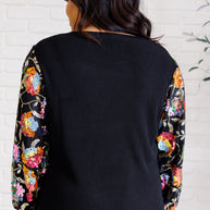 She is the Party Floral Sequins Mesh Sleeve Top-Tops-Ave Shops-[option4]-[option5]-[option6]-[option7]-[option8]-Shop-Boutique-Clothing-for-Women-Online