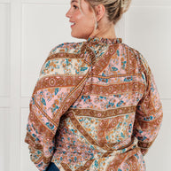 Show and Tell Mixed Print Peasant Blouse-Blouses-Ave Shops-[option4]-[option5]-[option6]-[option7]-[option8]-Shop-Boutique-Clothing-for-Women-Online