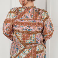 Show and Tell Mixed Print Peasant Blouse-Blouses-Ave Shops-[option4]-[option5]-[option6]-[option7]-[option8]-Shop-Boutique-Clothing-for-Women-Online