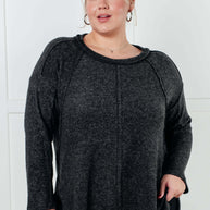 Zenana Simple Silhouette Brushed Hacci Sweater in Black-Tops-Ave Shops-[option4]-[option5]-[option6]-[option7]-[option8]-Shop-Boutique-Clothing-for-Women-Online