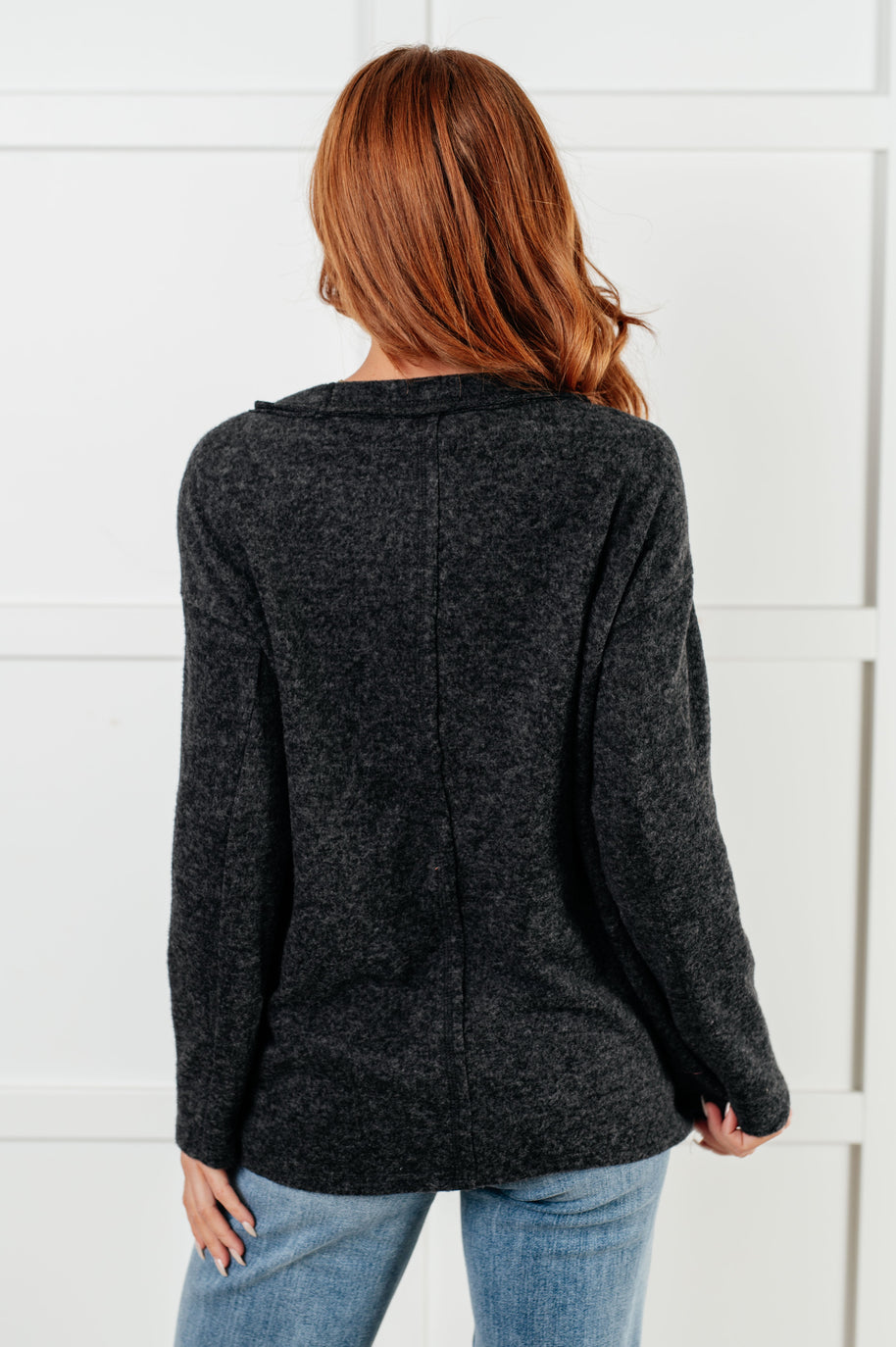 Zenana Simple Silhouette Brushed Hacci Sweater in Black-Tops-Ave Shops-[option4]-[option5]-[option6]-[option7]-[option8]-Shop-Boutique-Clothing-for-Women-Online