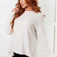 Zenana Simple Silhouette Brushed Hacci Sweater in Sand Beige-Tops-Ave Shops-[option4]-[option5]-[option6]-[option7]-[option8]-Shop-Boutique-Clothing-for-Women-Online