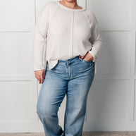 Zenana Simple Silhouette Brushed Hacci Sweater in Sand Beige-Tops-Ave Shops-[option4]-[option5]-[option6]-[option7]-[option8]-Shop-Boutique-Clothing-for-Women-Online