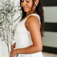 Simpler Times Basic V-Neck Tank in Off White-Womens-Ave Shops-[option4]-[option5]-[option6]-[option7]-[option8]-Shop-Boutique-Clothing-for-Women-Online