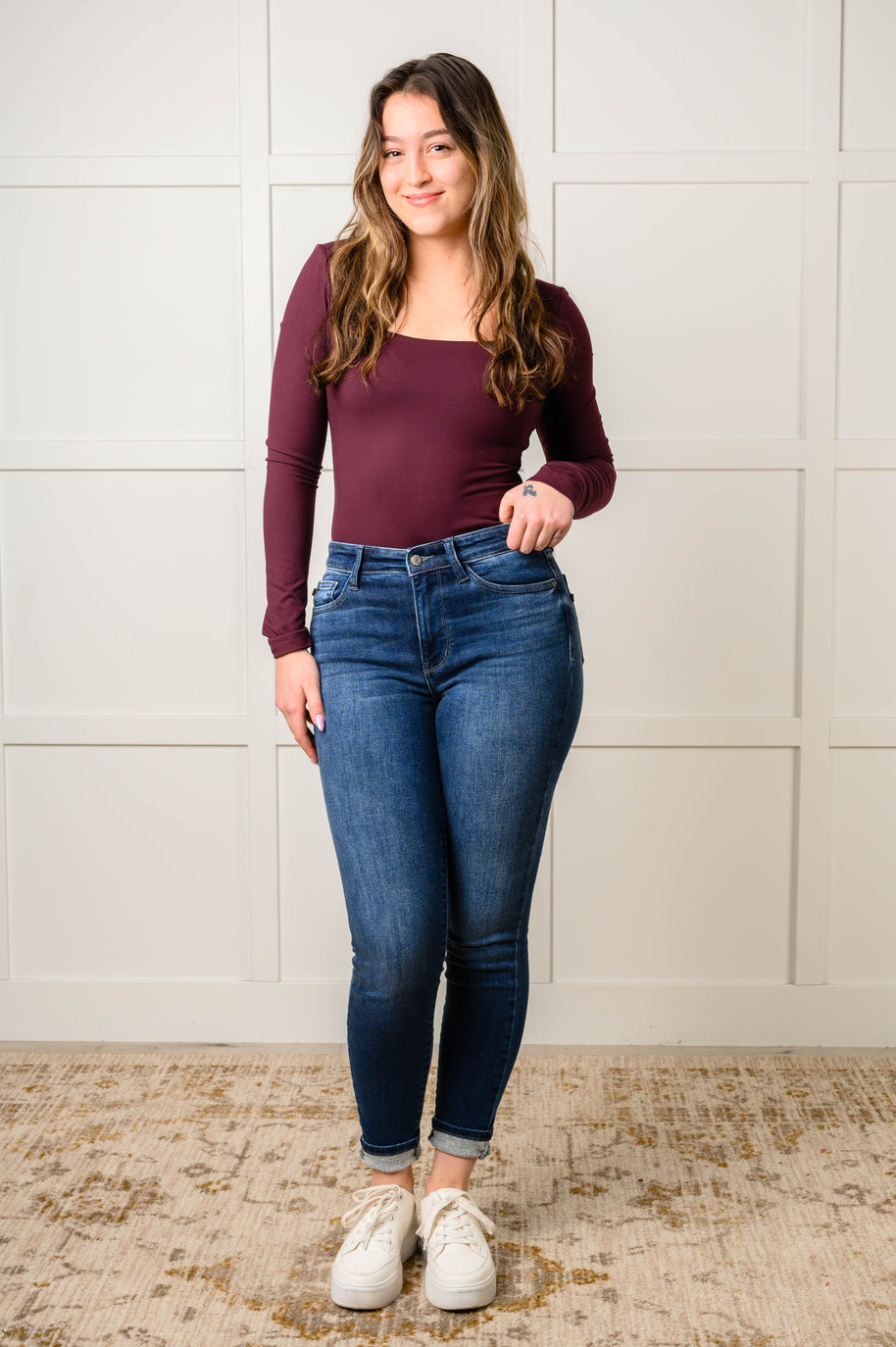 Skylar Mid Rise Thermal Vintage Skinny Jean-Womens-Ave Shops-[option4]-[option5]-[option6]-[option7]-[option8]-Shop-Boutique-Clothing-for-Women-Online