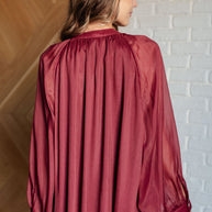 Smiles and Pouts Bat Sleeve Button Down-Blouses-Ave Shops-[option4]-[option5]-[option6]-[option7]-[option8]-Shop-Boutique-Clothing-for-Women-Online