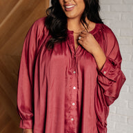 Smiles and Pouts Bat Sleeve Button Down-Blouses-Ave Shops-[option4]-[option5]-[option6]-[option7]-[option8]-Shop-Boutique-Clothing-for-Women-Online