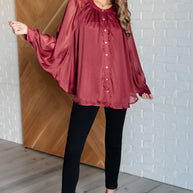 Smiles and Pouts Bat Sleeve Button Down-Blouses-Ave Shops-[option4]-[option5]-[option6]-[option7]-[option8]-Shop-Boutique-Clothing-for-Women-Online